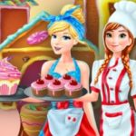 Anna and Cinderella at the Cupcakes Fact