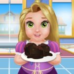 Baby Rapunzel cooking Cake Balls