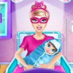 Barbie Superhero and The New Born Baby