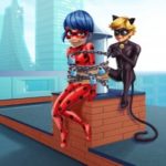 Cat Noir saving Ladybug