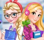 Elsa And Rapunzel College Girls