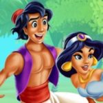 Jasmine and Aladdin Kissing