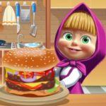 Masha cooking Big Burger