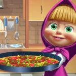 Masha cooking Tortilla Pizza