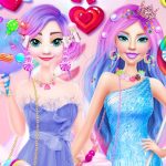 Ellie and Eliza in Candyland